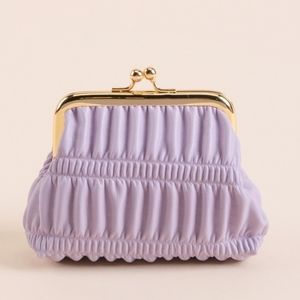 🆕️FRANCESCA'SMary Large Ruched Clasp Pouch Lavender NWT